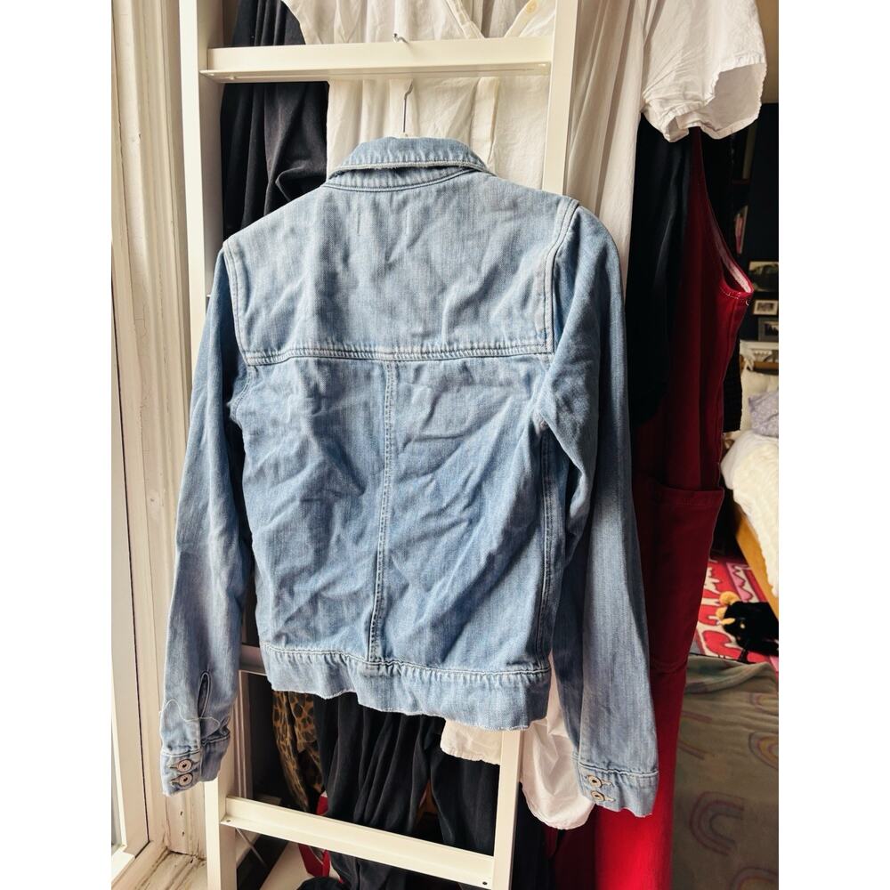 Paige Women's Cropped Denim Blue Jean Jacket Size XS - Picture 3 of 3